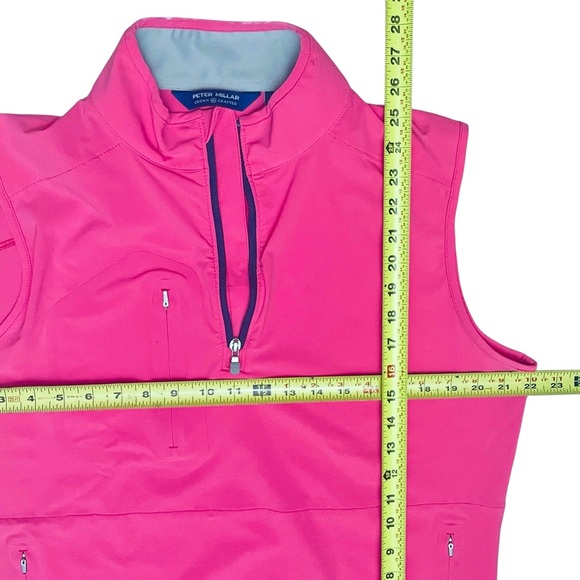 Peter Millar Golf Vest Crown Crafted 1/2 Zip Begonia Pink 3/Zip/Pockets - Picture 9 of 11